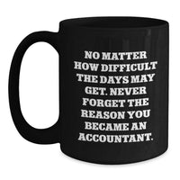 Load image into Gallery viewer, Accountant Unique Gifts for Men Funny Black Coffee Mug, Never Forget You Became an Accountant, Perfect for Coworkers and Family - Main
