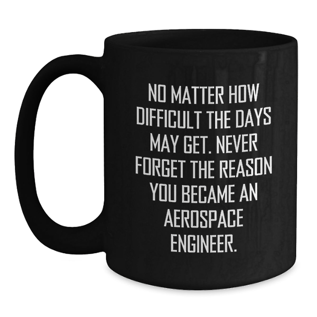 Funny Aerospace Engineer Gifts for Men Women Friends Coworkers Family - Black Coffee Mug with Inspirational Quote - Main