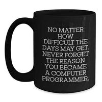 Load image into Gallery viewer, Funny Computer Programmer Gifts from Friends - Inspirational Black Coffee Mug for Birthday - Main
