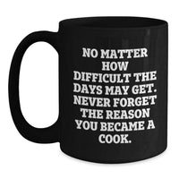 Load image into Gallery viewer, Funny Inspirational Cook Gifts for Him, Custom Black Coffee Mug, Gifts from Men to Cook, Perfect for Christmas Unique Gifts - Main
