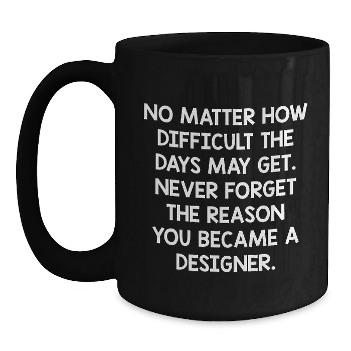 Designer Inspirational Gifts from Friends to Become a Black Coffee Mug, Never Forget the Reason You Became a Designer, Graduation Unique Gifts - Main