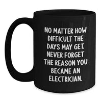Load image into Gallery viewer, Funny Electrician Gifts from Men for Electrician Friends, Black Coffee Mug for Birthday Unique Gifts - Main
