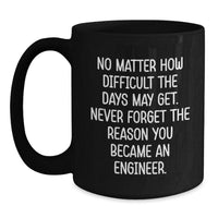 Load image into Gallery viewer, Funny Inspirational Engineer Gifts from Men Friends for Women Engineers Black Coffee Mug Christmas Unique Presents - Main
