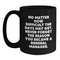 Load image into Gallery viewer, Funny General Manager Christmas Unique Gifts from Men to General Manager Friends, Inspirational Coffee Mug Quote, Black Coffee Mug for General Manager - Main
