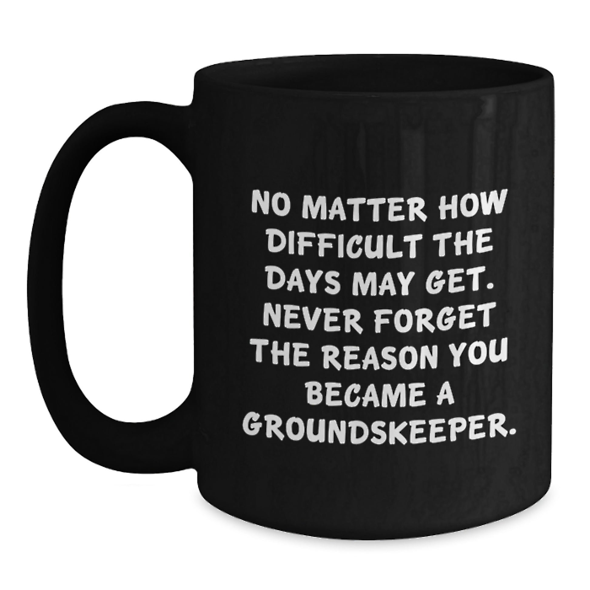 groundskeeper Humor Black Coffee Mug, Gifts from Friends to groundskeeper, Never Forget the Reason You Became a groundskeeper, Birthday Unique Gifts for groundskeeper - Main