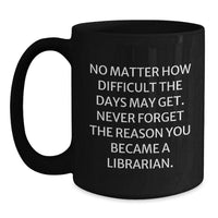 Load image into Gallery viewer, Funny Librarian Coffee Mug Gifts from Friends - &#39;Never Forget The Reason You Became A Librarian&#39; Christmas Unique - Main
