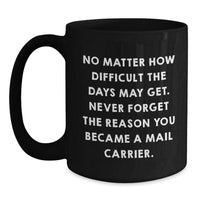 Load image into Gallery viewer, Funny Mail Carrier Gifts for Men, Christmas Unique Gifts from Friends for Mail Carrier, Inspirational Quotes on Black Coffee Mug - Main
