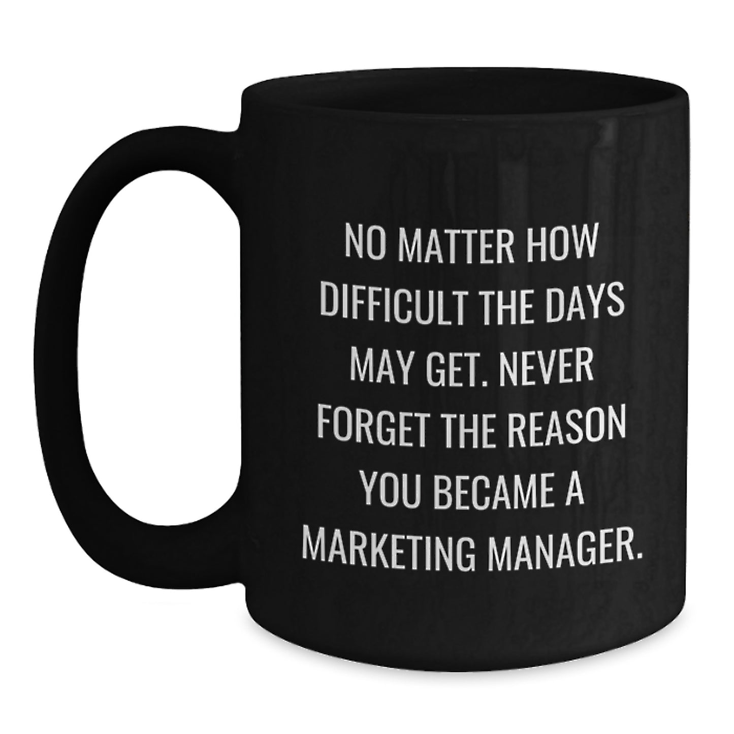 Marketing Manager Gifts from Coworkers Funny Inspirational Black Coffee Mug Never Forget Your Reason Christmas Unique - Main