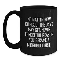 Load image into Gallery viewer, Inspirational Microbiologist Gifts, Funny Quote on Black Coffee Mug, Gifts from Friends for Graduation, Perfect for Microbiologist Men, Unique Microbiologist Gifts, 11oz or 15oz - Main
