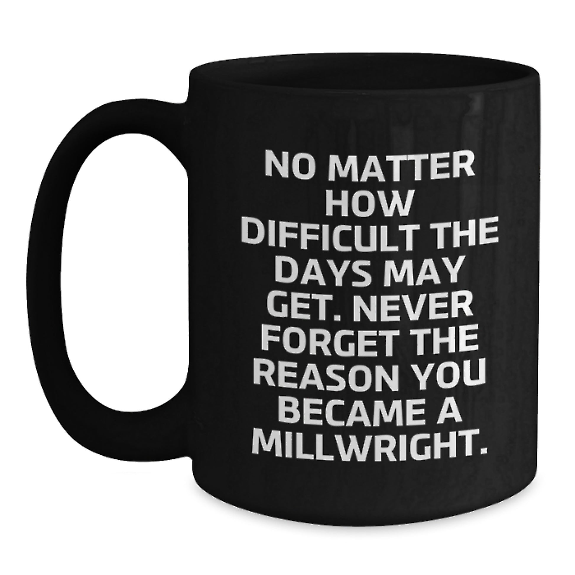 Funny Millwright Gifts from Friends to Men, Unique Black Coffee Mug for Christmas, Never Forget the Reason You Became a Millwright. - Main