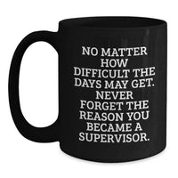 Load image into Gallery viewer, Funny Supervisor Gifts: Inspirational Quote Black Coffee Mug, Gifts from Friends, Gifts for Supervisor Birthday, Never Forget Your Reason - Main
