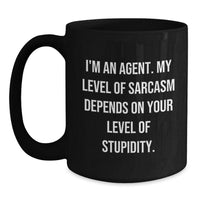 Load image into Gallery viewer, Funny Agent Gifts for Men, Black Coffee Mug with Sarcastic Quote, Christmas Unique Gifts from Friends, Coasters for Agent - Main
