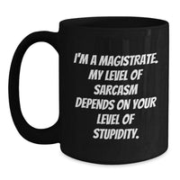 Load image into Gallery viewer, Magistrate Humor Gifts for Graduation, Funny Black Coffee Mug from Friends, Sarcasm Quote - Main
