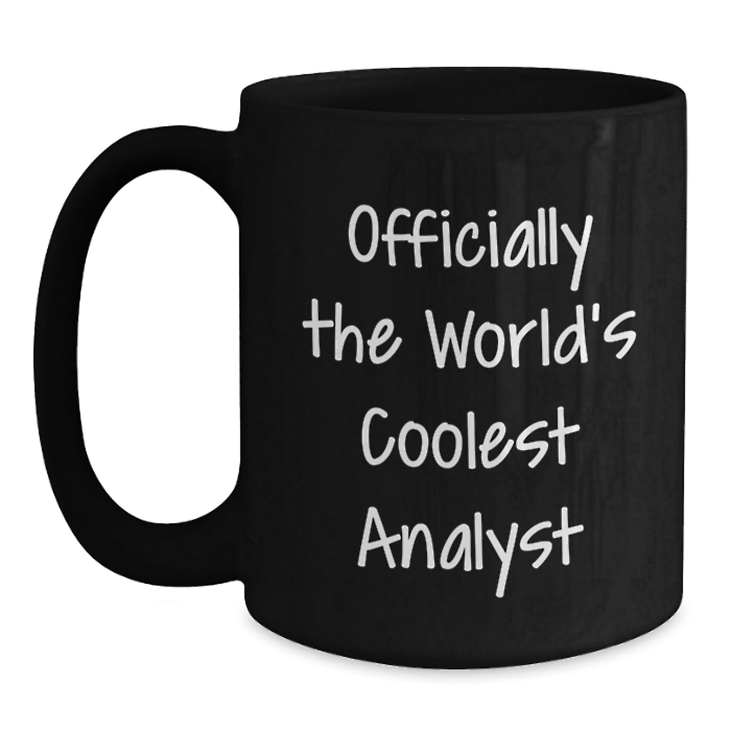 Funny Analyst Gifts from Friends - Officially The World's Coolest Analyst Black Coffee Mug for Men and Women on Christmas Unique Gifts - Main