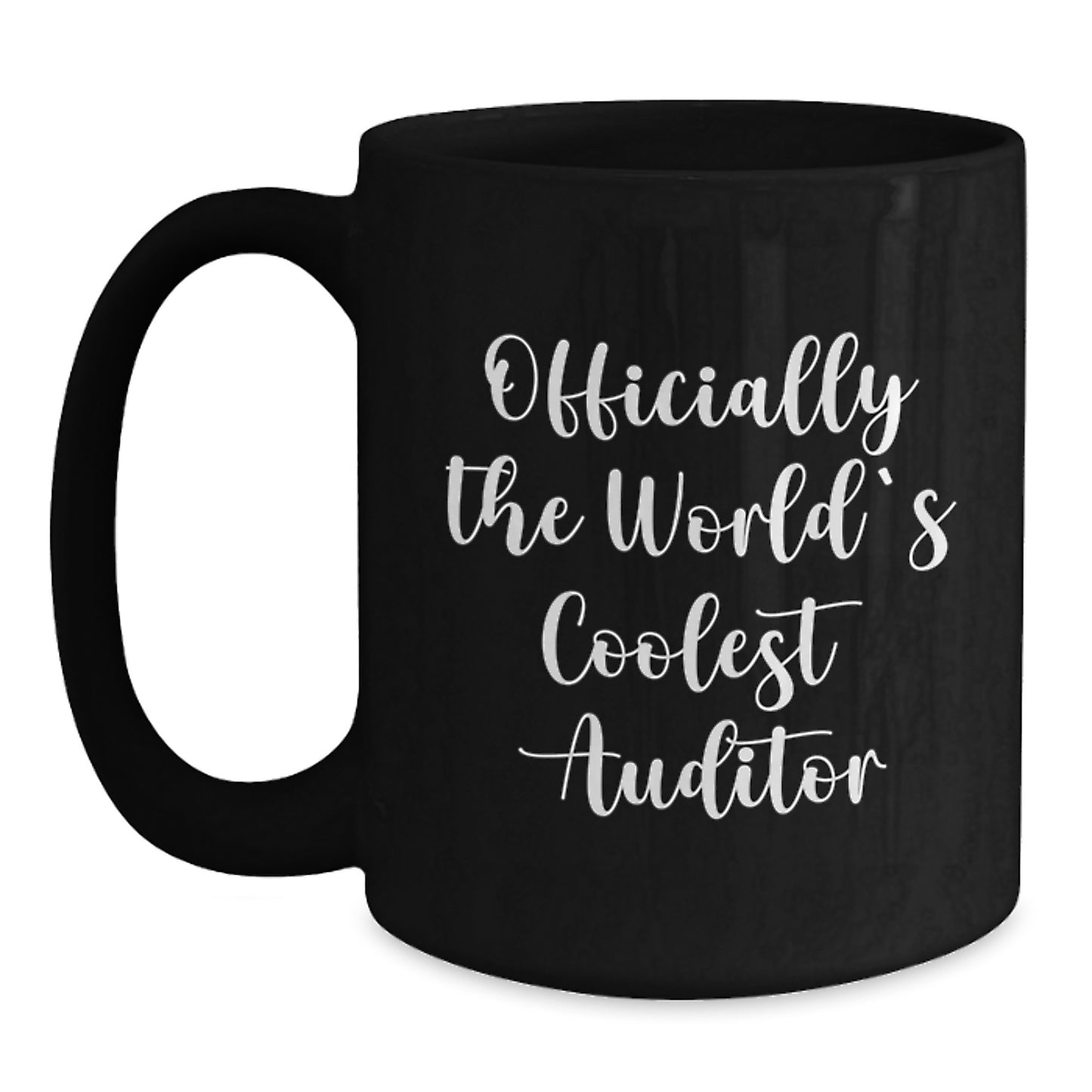 Auditor Gifts for Men - Officially The World's Coolest Auditor Black Coffee Mug, Funny Quote, Christmas Unique Presents from Friends - Main