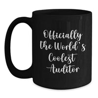 Load image into Gallery viewer, Auditor Gifts for Men - Officially The World's Coolest Auditor Black Coffee Mug, Funny Quote, Christmas Unique Presents from Friends - Main
