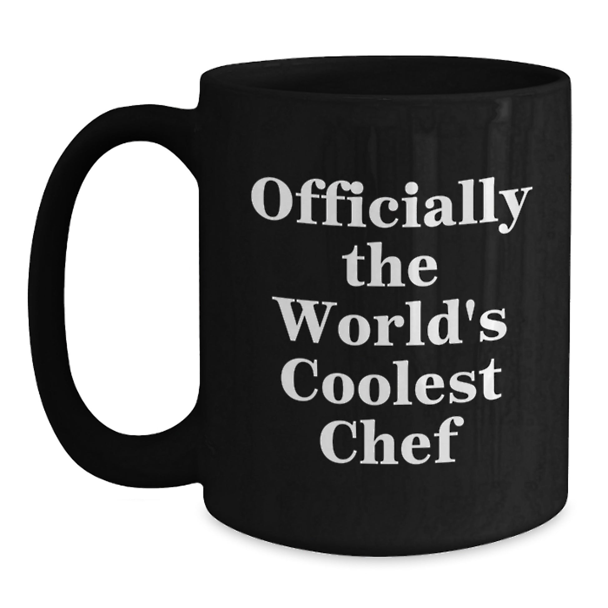 Funny Chef Gifts from Men to Their World's Coolest Chef, Black Coffee Mug for Christmas Morning - Officially The World's Coolest Chef - Main