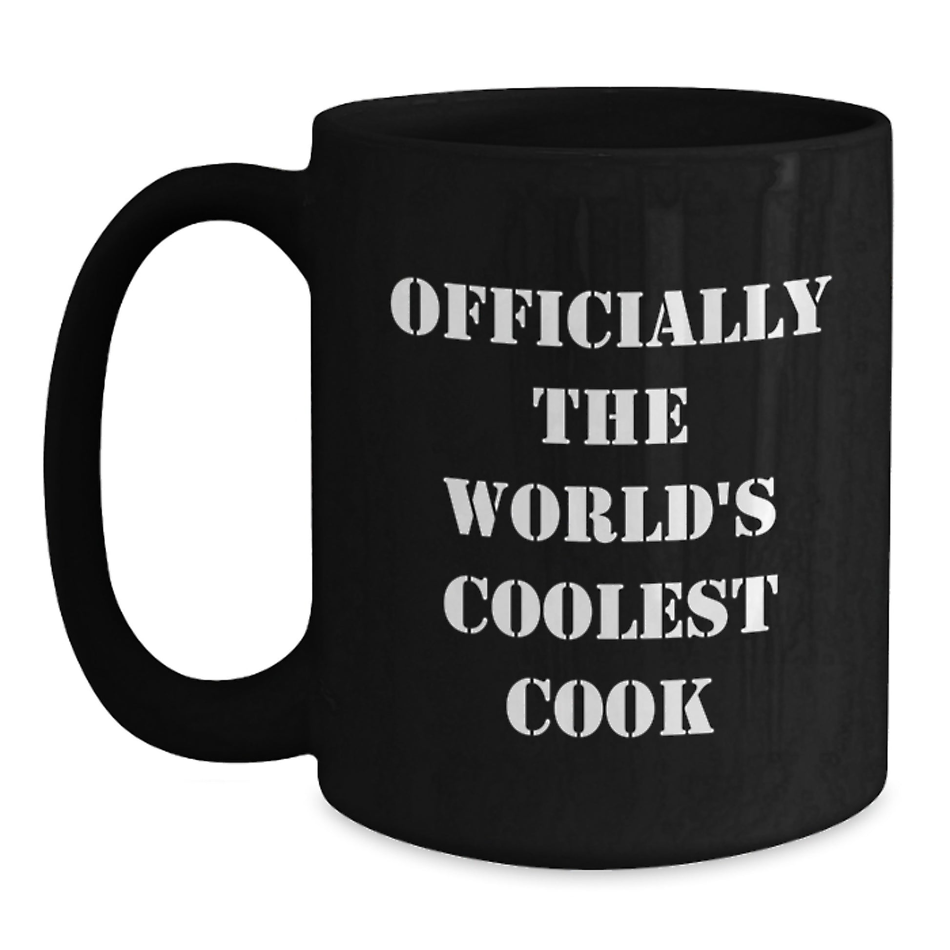 Funny World's Coolest Cook Black Coffee Mug Gifts for Him, Funny Quote, Christmas Unique Gifts, Men Gifts from Family, Friends Gifts, Unique Black Coffee Mug - Main