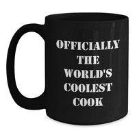 Load image into Gallery viewer, Funny World&#39;s Coolest Cook Black Coffee Mug Gifts for Him, Funny Quote, Christmas Unique Gifts, Men Gifts from Family, Friends Gifts, Unique Black Coffee Mug - Main
