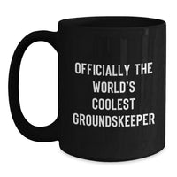 Load image into Gallery viewer, Funny groundskeeper Gifts from Friends for groundskeeper Men, &#39;Officially The World&#39;s Coolest groundskeeper&#39;, Black Coffee Mug - Main
