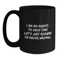 Load image into Gallery viewer, Funny Agent Black Coffee Mugs Gifts from Men to Agent Friends on Christmas Unique Occasions - Main
