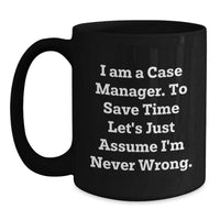 Load image into Gallery viewer, Funny Case Manager Gifts for Work Christmas Unique Gifts Black Coffee Mug from Friends - Main
