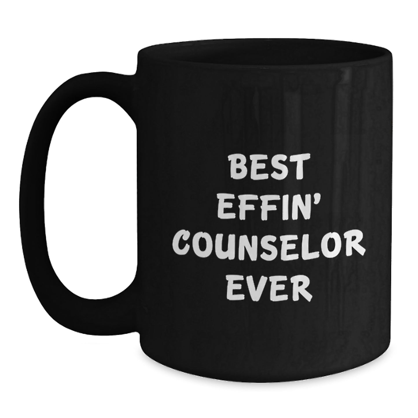 Funny Counselor Gifts from Men to Best Effin' Counselor Ever Mug, Black Coffee Mug for Christmas Unique Gifts - Main