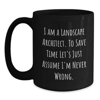 Load image into Gallery viewer, Funny Landscape Architect Black Coffee Mug Gifts from Men to Friends, Unique Christmas Unique Gifts for Women Coworkers, I'm Never Wrong Quote Mug - Main
