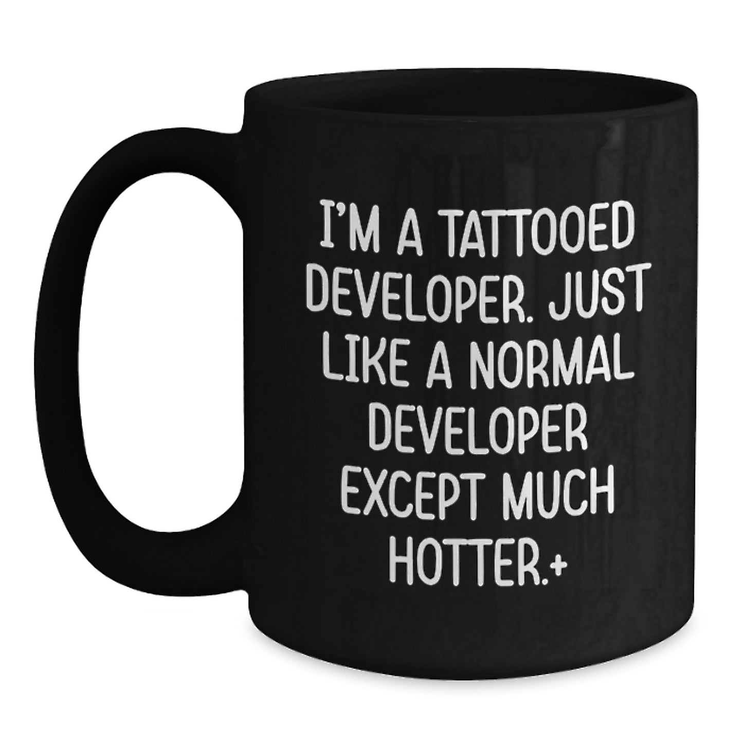 Funny Developer Mug Gifts, Birthday Unique Gifts for Developer Friends, 'I'm A Tattooed Developer' Ceramic Coffee Mug - Main