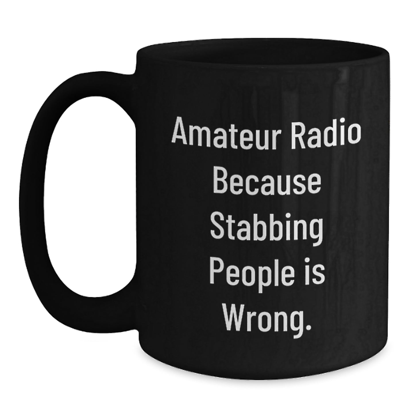 Funny Amateur Radio Gifts from Men to Women, Black Coffee Mug for Amateur Radio Enthusiasts - Valentine's Unique Gifts - Main
