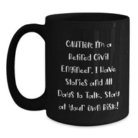 Load image into Gallery viewer, Civil Engineer Gifts from Men - Funny Retired Engineer Quote on Black Coffee Mug for Valentine's Unique Presents - Main
