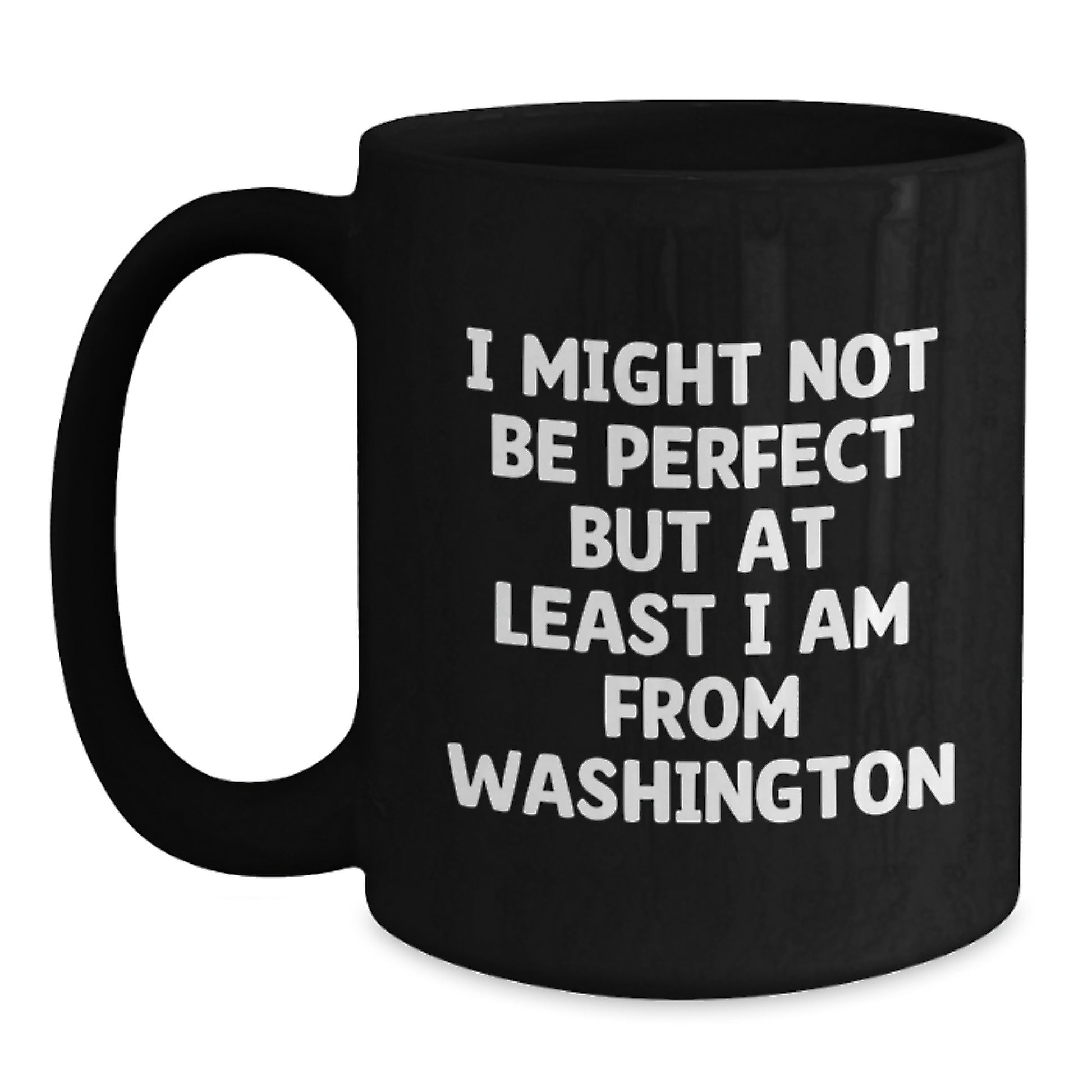 Washington Inspired Black Coffee Mugs, Funny Quote Gifts for Men, Women, Family, Friends, Graduation Unique Gifts from Washington, Black Coffee Mug for Washington Enthusiasts - Main