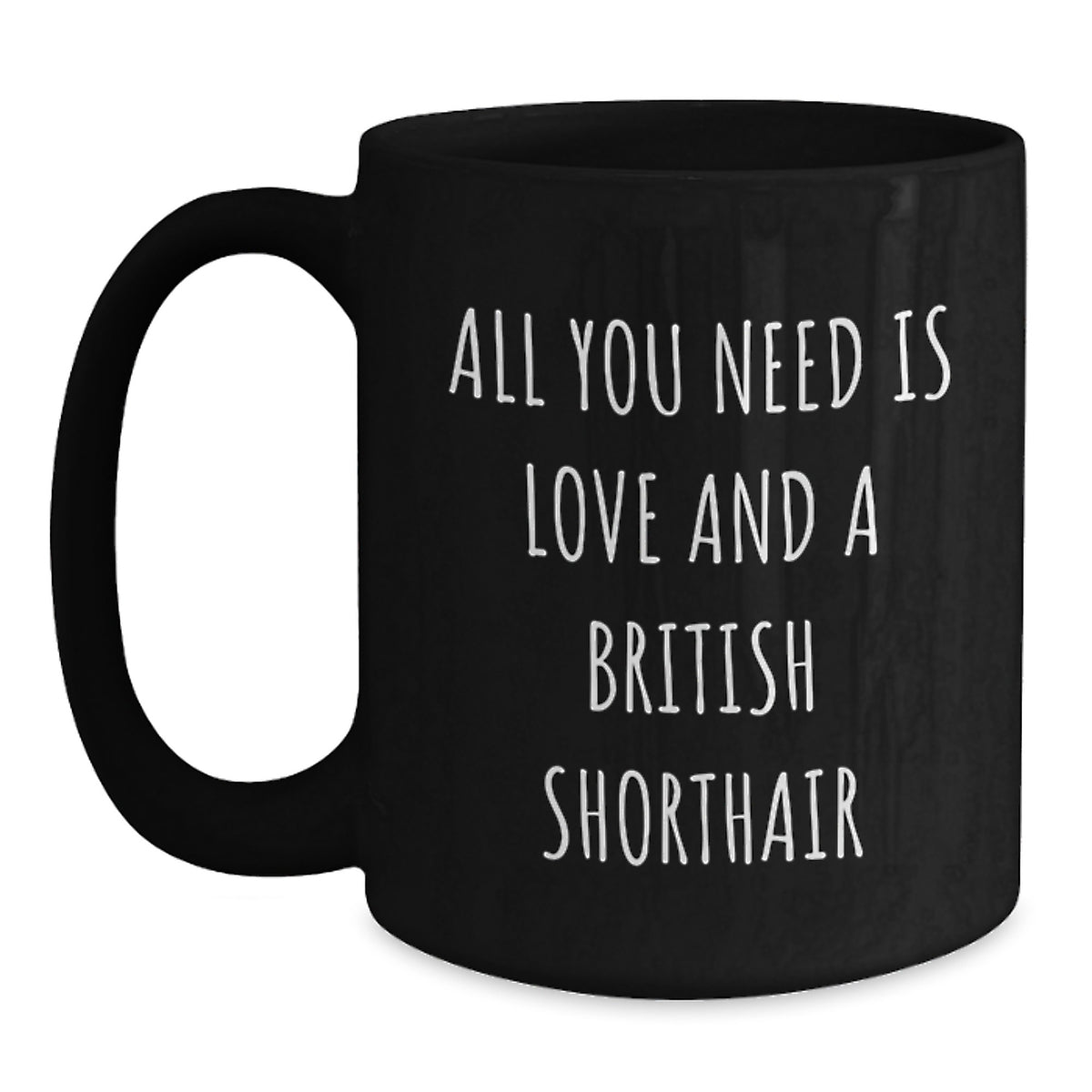 Gifts from Men to Friends for British Shorthair Cat Lovers on Valentine's - Unique British Shorthair Cat Black Coffee Mug - Main
