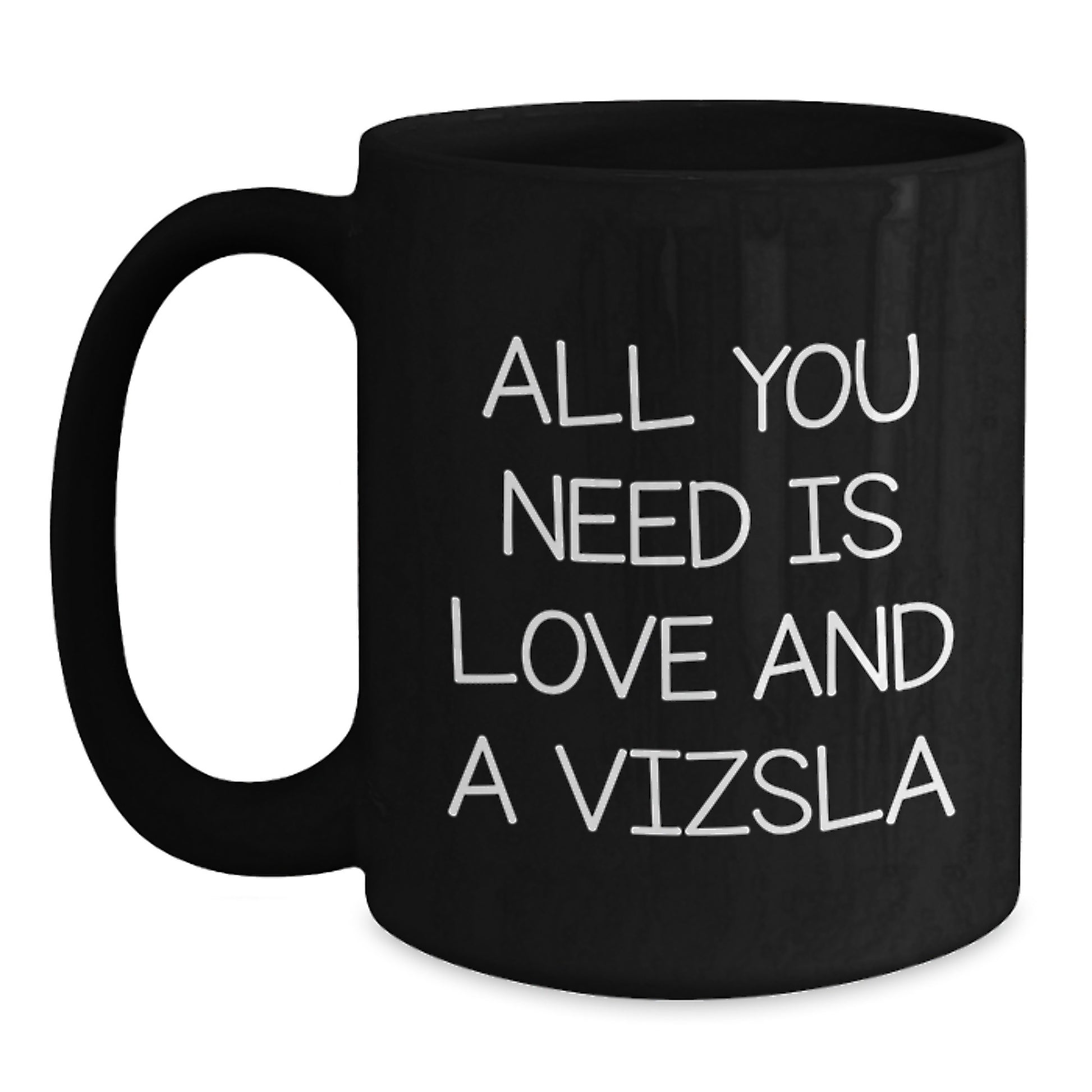 Love Vizsla Dog Gifts - Funny Black Coffee Mug for Vizsla Lovers, Valentine's Unique Gifts from Friends, Family, or Loved Ones - Main