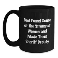 Load image into Gallery viewer, Funny Sheriff Deputy Christmas Unique Gifts for Men Women from Friends Coworkers Family - Black Coffee Mug - Main
