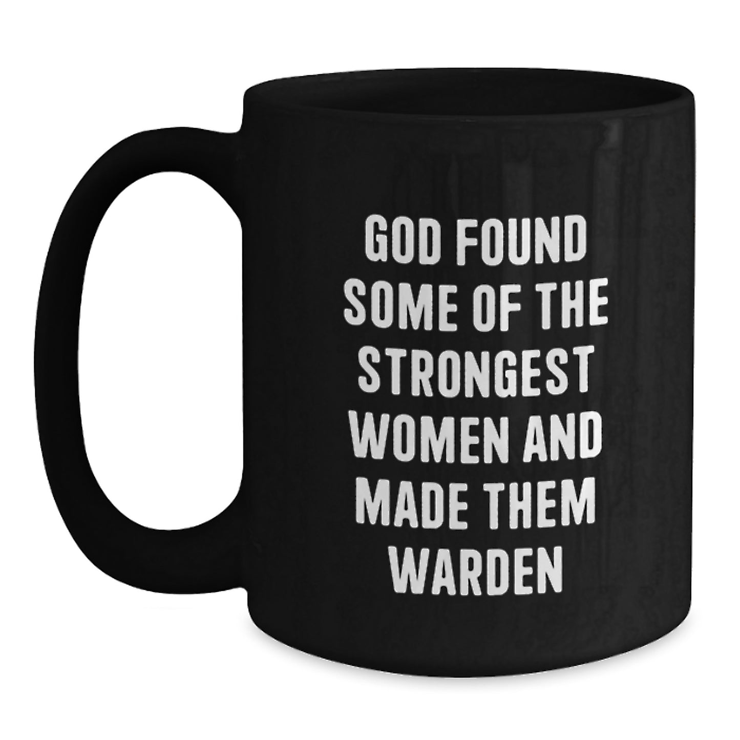 Warden Keepsake Ceramic Black Coffee Mug for Him Birthday Gift 11oz - Main