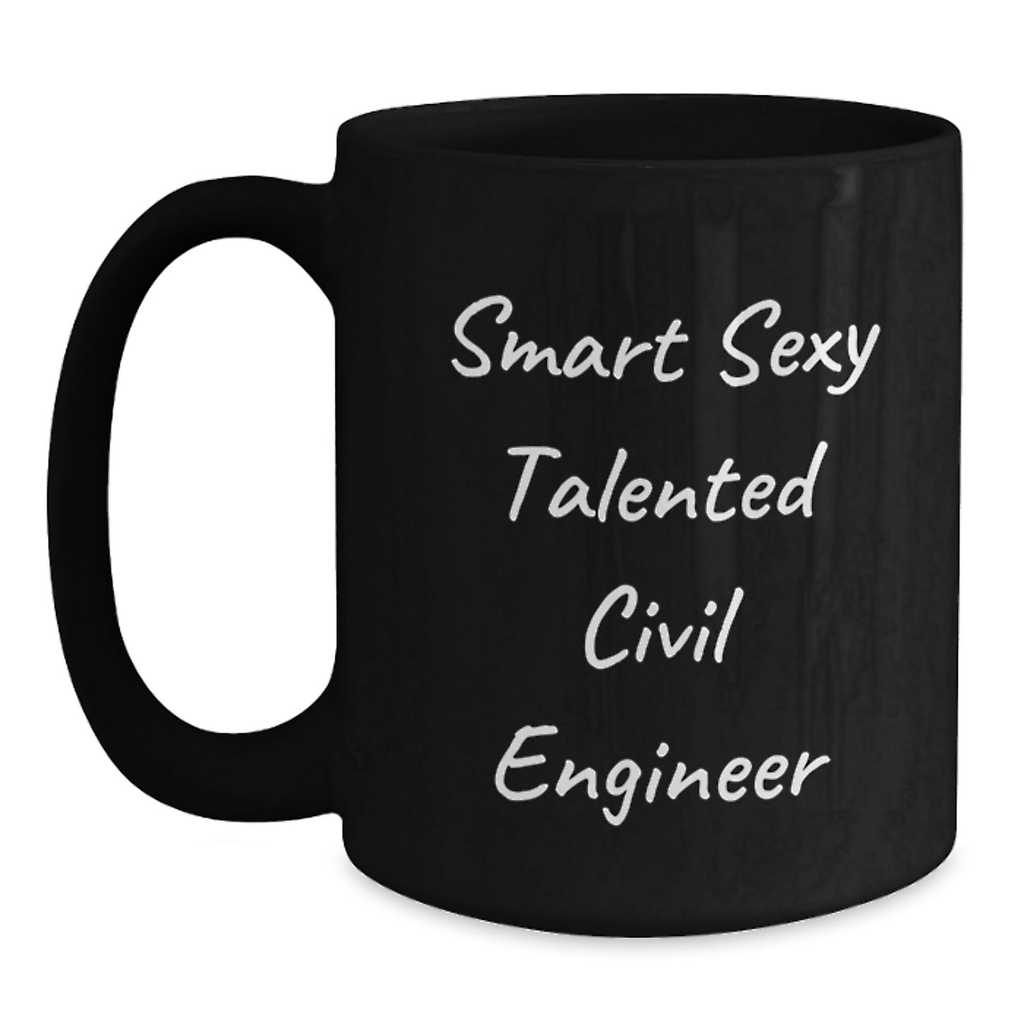 Funny Civil Engineer Gifts from Friends for Smart Talented Men, Black Ceramic Coffee Mugs, Christmas Unique - Main