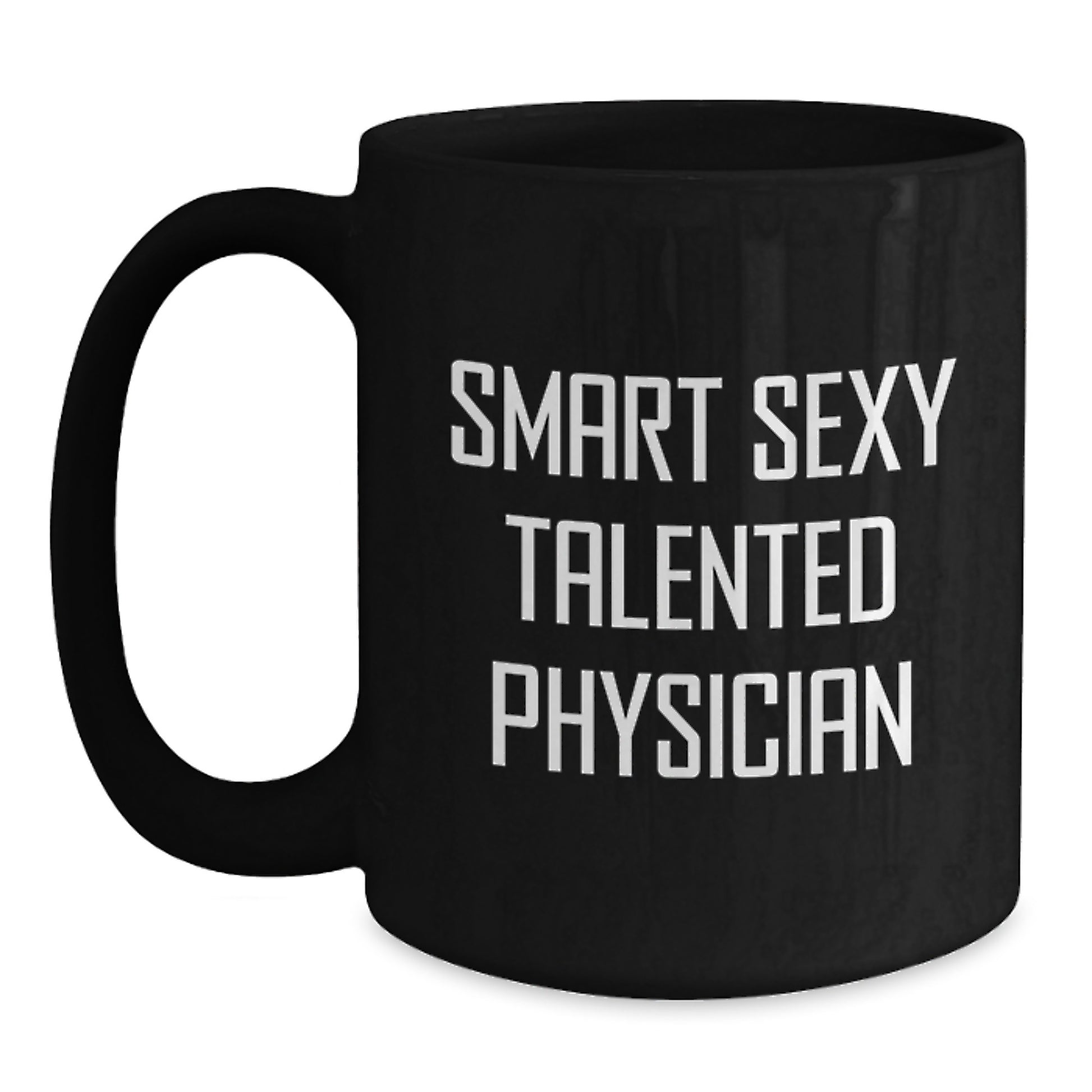 Black Coffee Mugs for Smart Physicians, Gifts from Friends to Physician, Graduation Unique Gifts for Men Women - Main