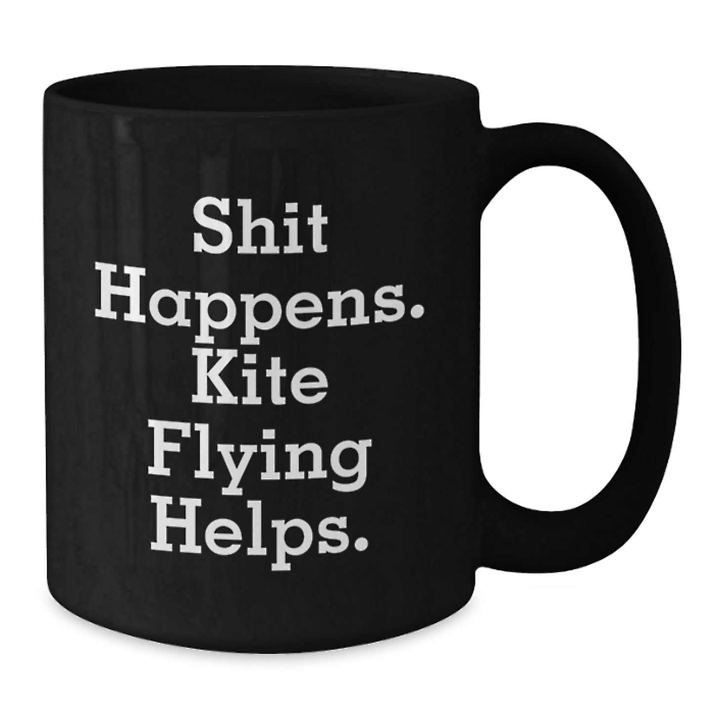 Kite Flying Enthusiast Black Coffee Mug Gifts for Men from Mom, Funny Graduation Unique Kite Flying Helps - Additional