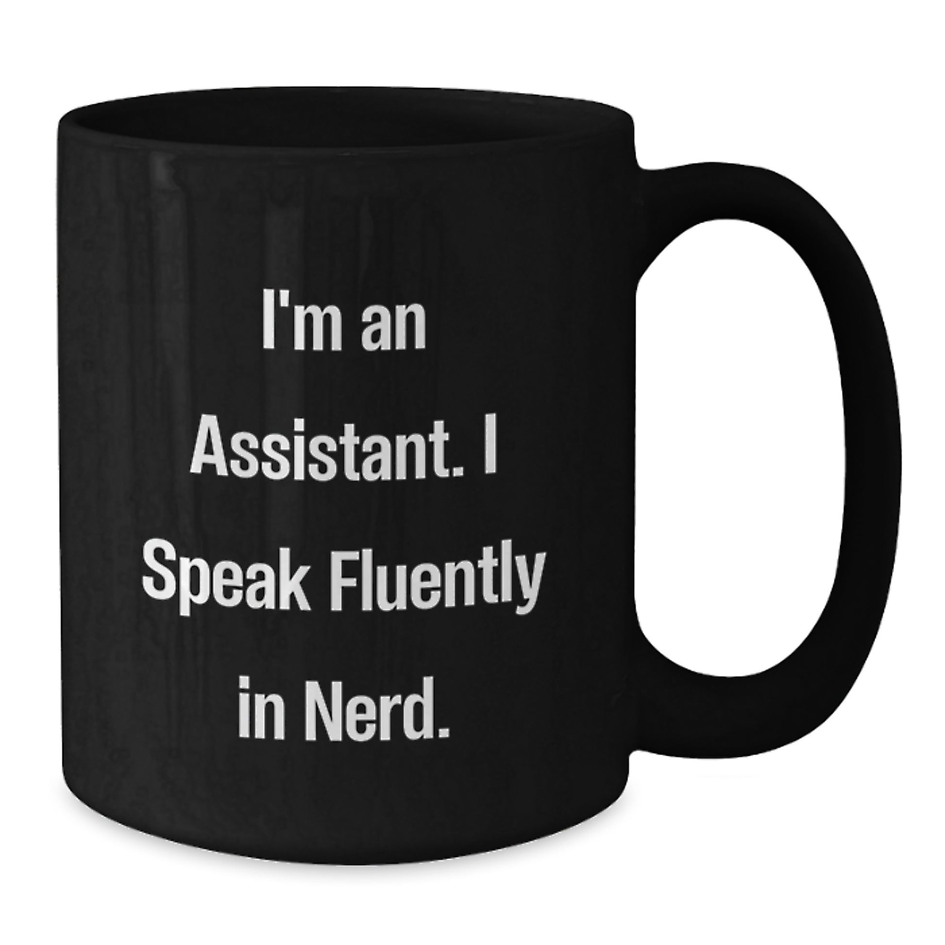 Funny Assistant Gifts for Men Women Friends, Black Coffee Mug with I'm An 'Assistant. I Speak Fluently In genius.' Quote, Christmas Unique Gifts from Family - Additional