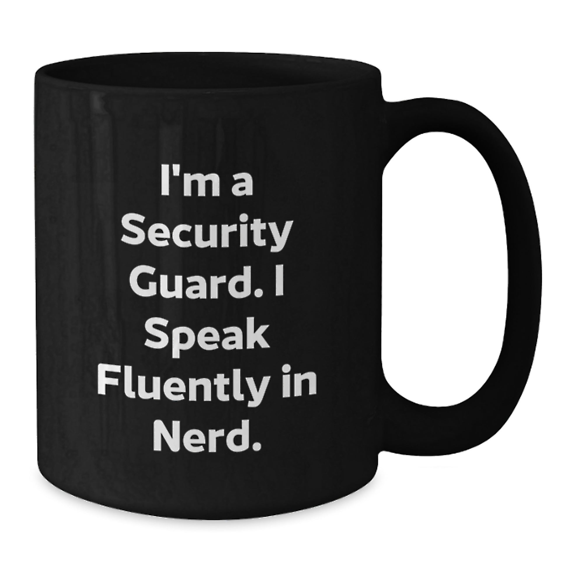 Security Guard Funny Mugs Gifts from Friends for Men, Black Ceramic Coffee Mug, 'I Speak Fluently In genius' Quote, Graduation Unique Gifts - Additional