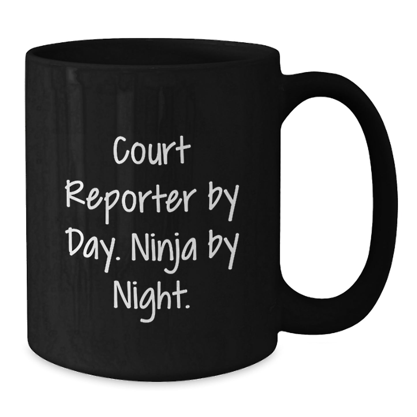 Funny Court Reporter Gifts from Family, Court Reporter Black Coffee Mug for Court Reporter, Ninja in Action - Additional
