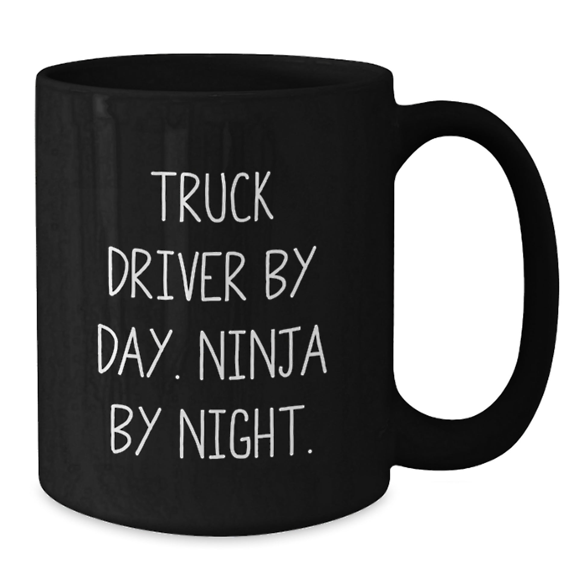 Truck Driver Gifts Unique, Funny Black Coffee Mug By Day Ninja By Night, Perfect for Men, Women, Friends, Family - Graduation Unique Gifts from Coworkers, Family Members - Additional