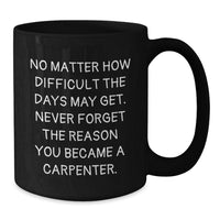 Load image into Gallery viewer, Funny Gifts from Friends to Family Carpenter Unique Black Coffee Mug - Never Forget Your Passion - Additional
