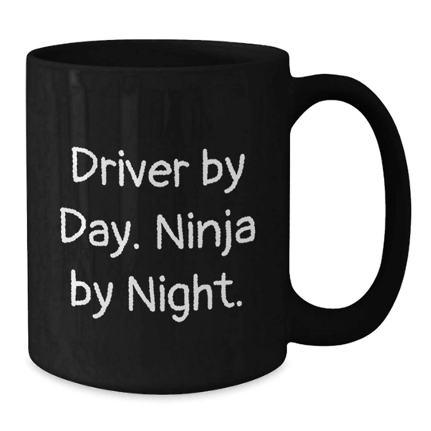 Funny Driver Gifts from Friends and Family for Him - 'Driver By Day. Ninja By Night.' Black Coffee Mug - Additional