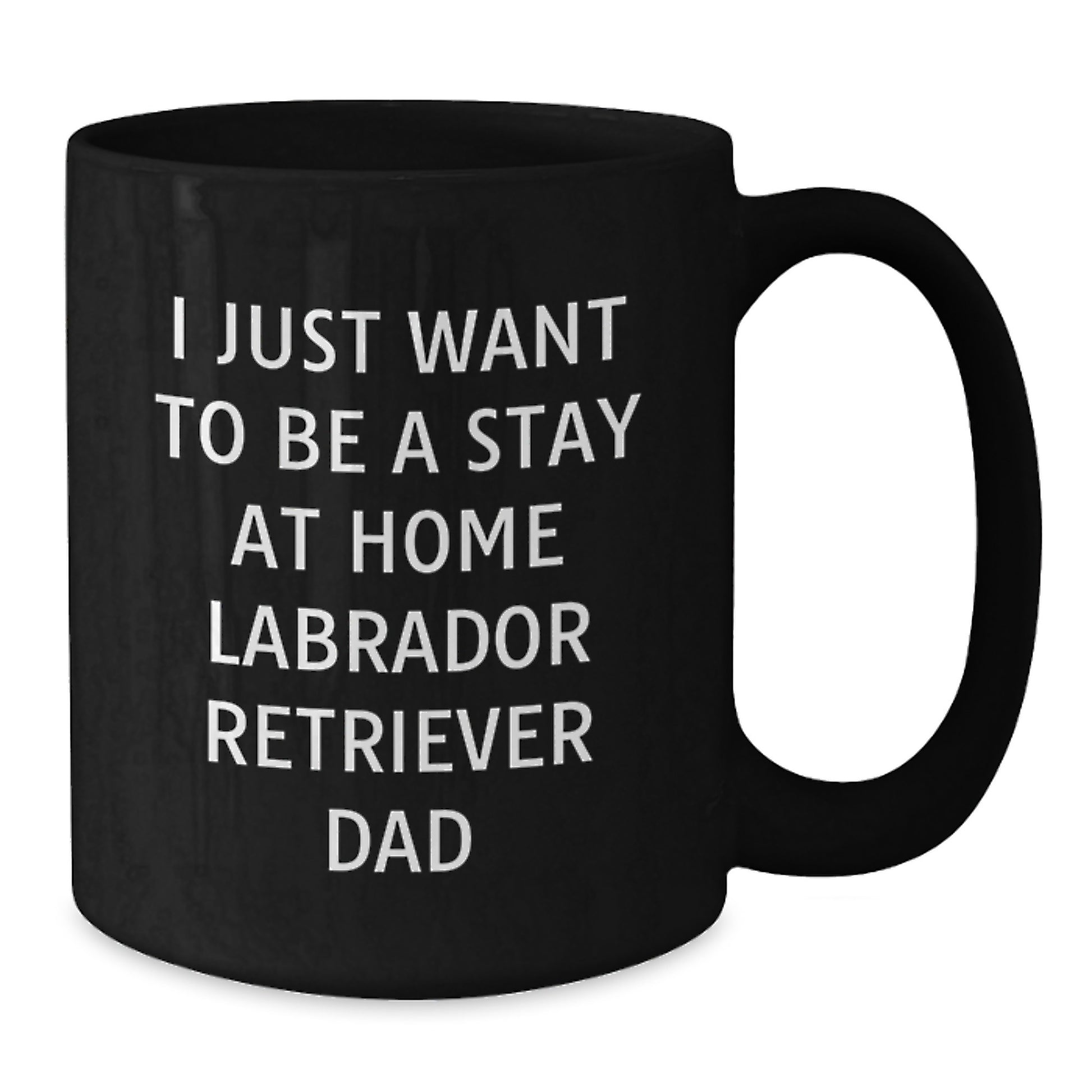 Funny Labrador Retriever Dog Gifts for Men, Birthday Unique Mugs for Dad, 'I Just Want To Be A Stay At Home Labrador Retriever Dad' Black Coffee Mug, Gifts from Mom to Son - Additional