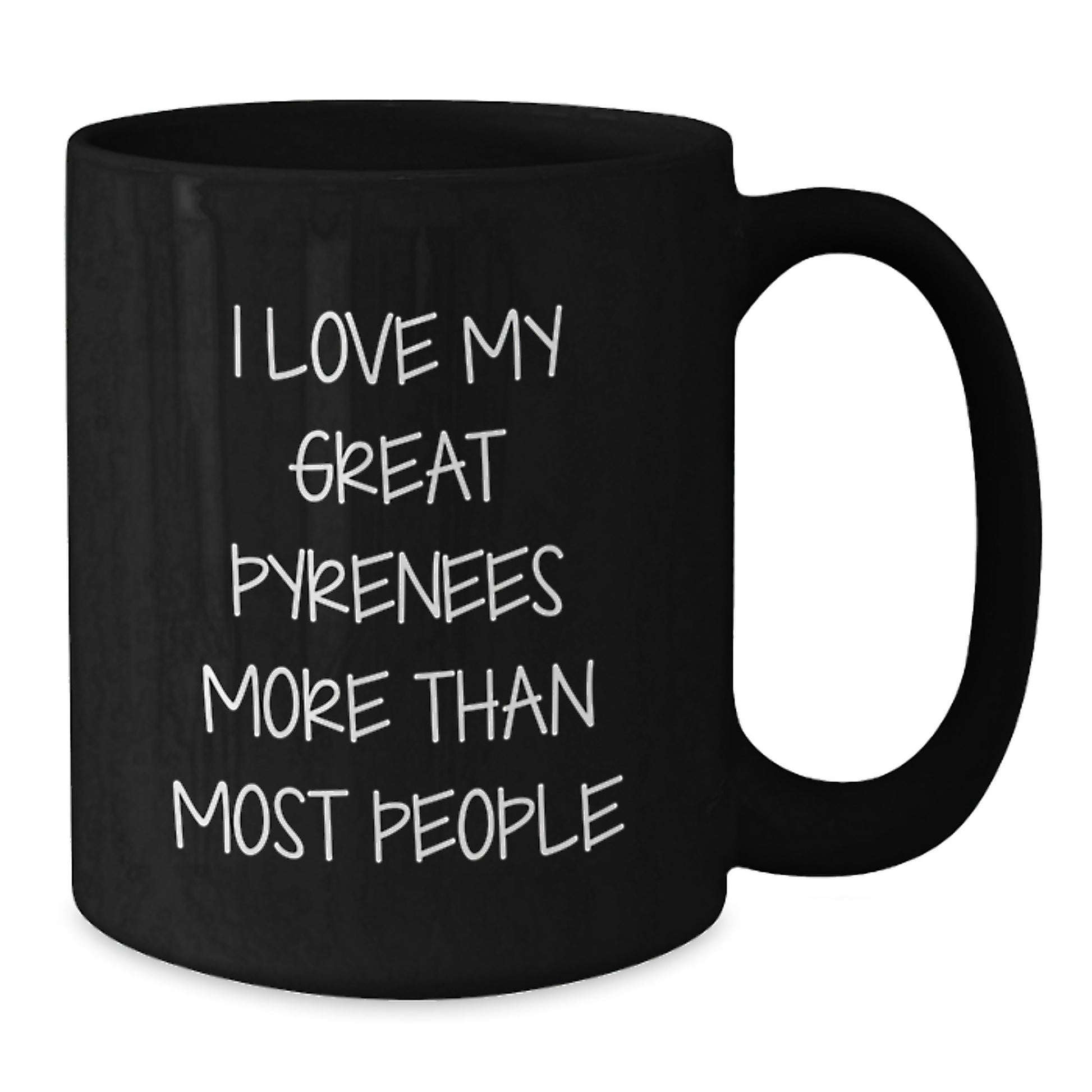 Funny Great Pyrenees Dog Lover Gifts from Friends for Birthday, Black Coffee Mug, I Love My Great Pyrenees More Than Most People - Additional