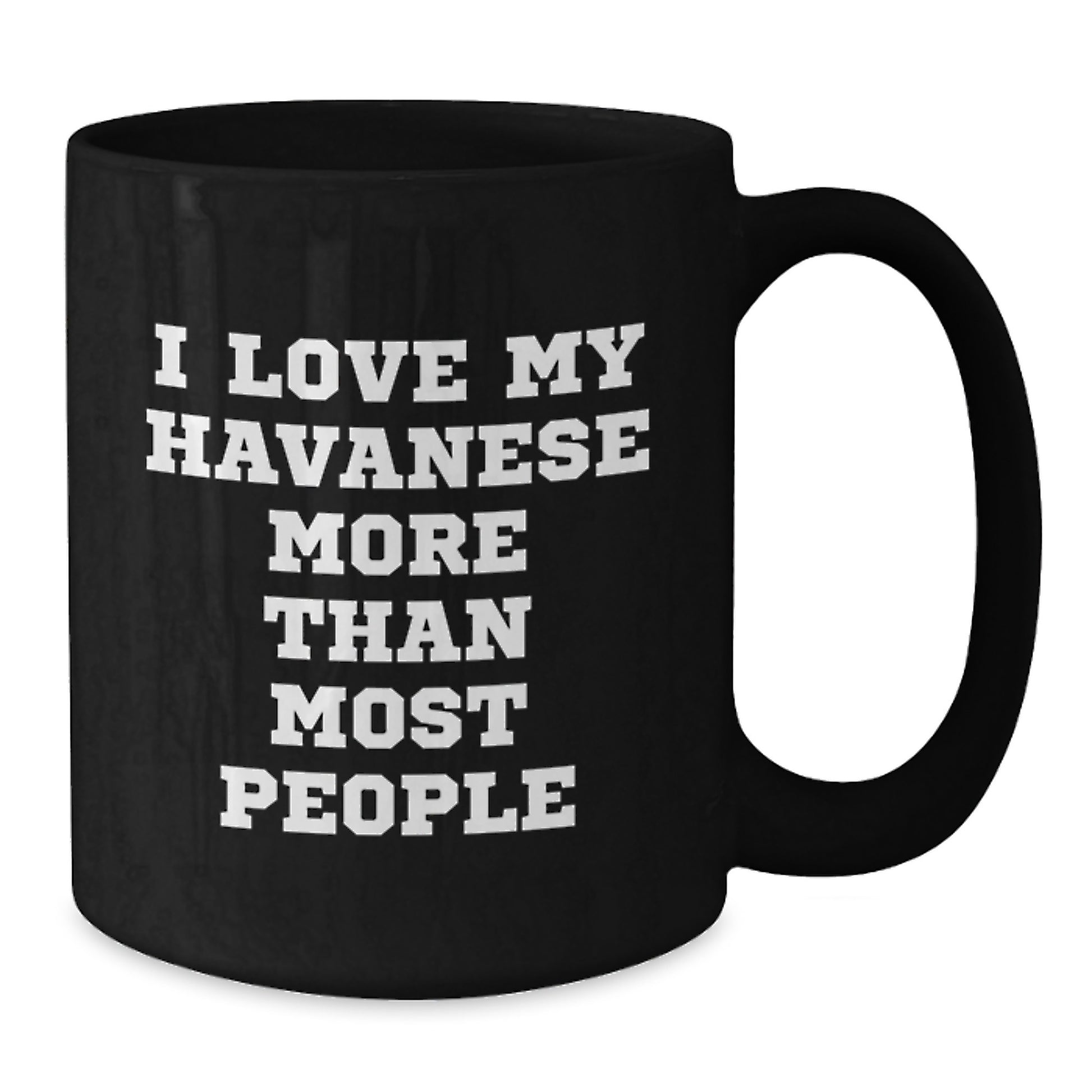 Funny Havanese Dog Gifts for Birthday - I Love My Havanese More Than Most People Black Coffee Mug Gifts from Friends and Family - Additional