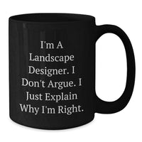 Load image into Gallery viewer, Funny Landscape Designer Gifts from Friends, Unique Inspirational Coffee Mugs for Graduation, I&#39;m Right, Black Ceramic Mug, 11oz or 15oz, Microwave and Dishwasher Safe - Additional
