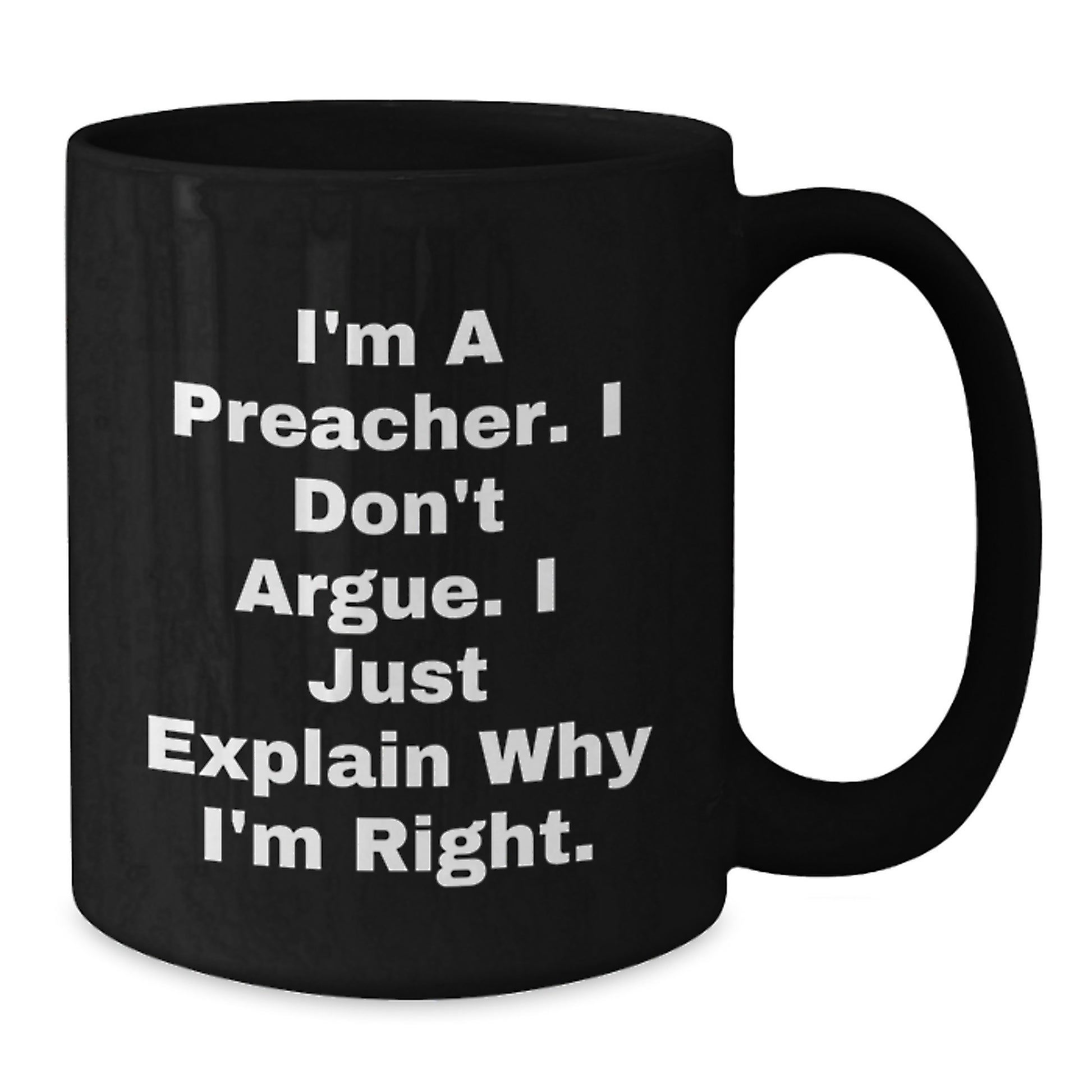 Preacher Humor Gifts from Friends for Preacher, Inspirational Black Coffee Mug, Funny Graduation Unique Gifts - Additional